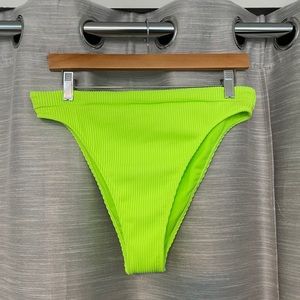 Hollister Neon Green High Waisted Bikini Bottoms